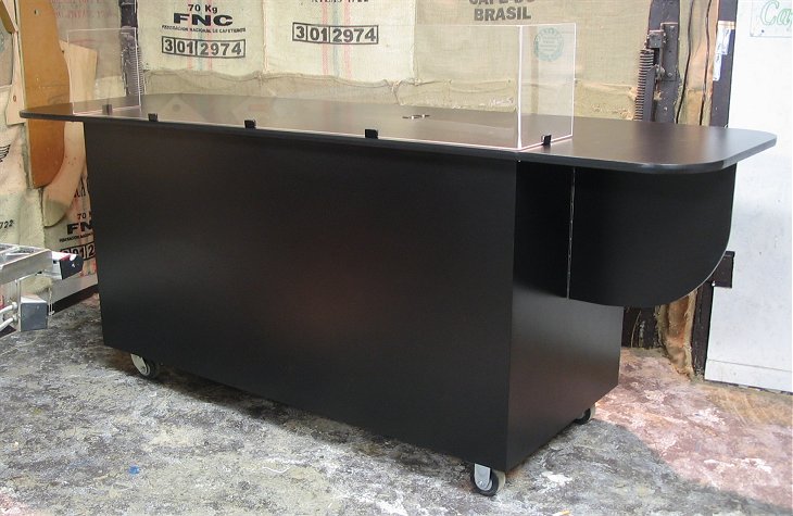 base square espresso cart 6 foot with extensions