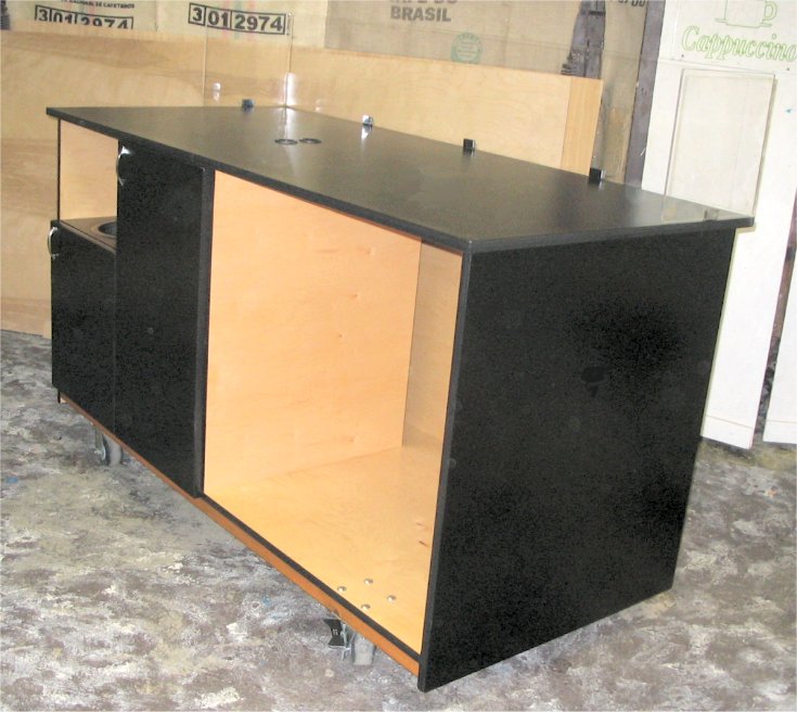 base 6 foot square espresso cart