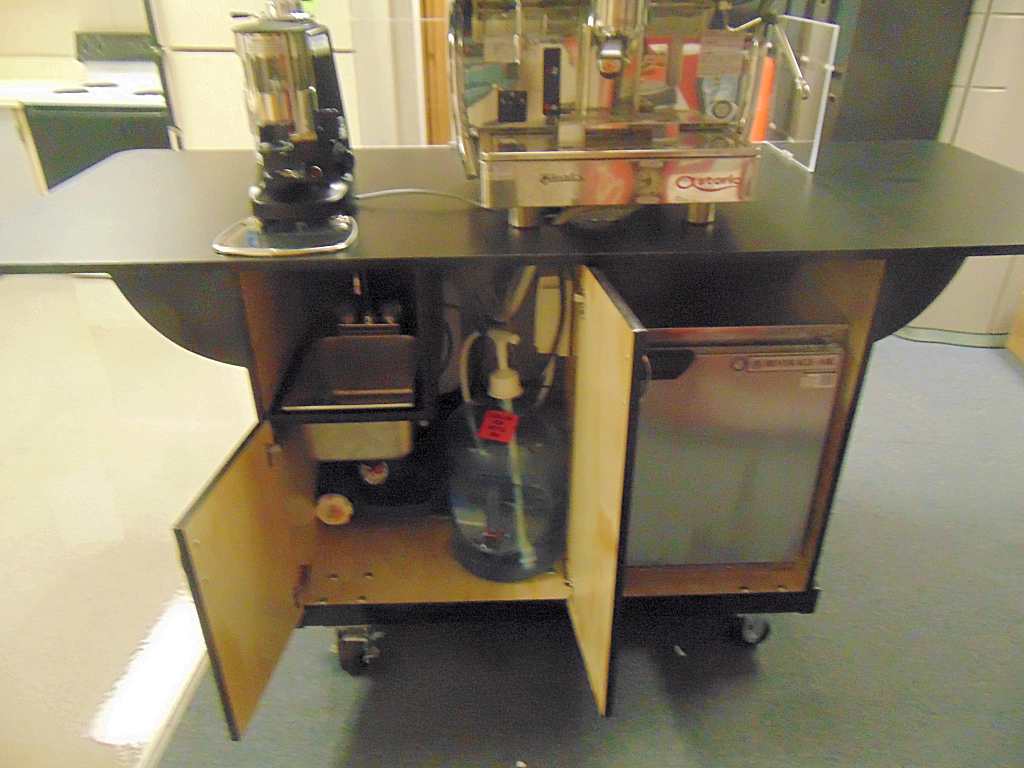 4 foot espresso cart with espresso machine