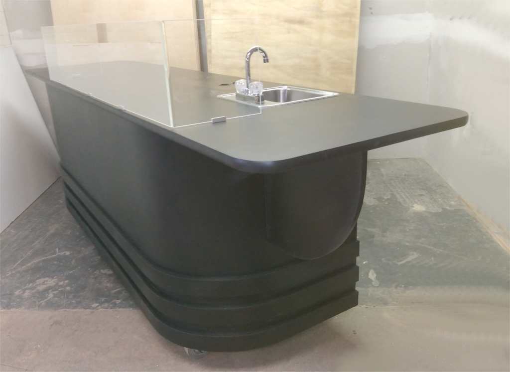8 foot mspec espresso cart black trim